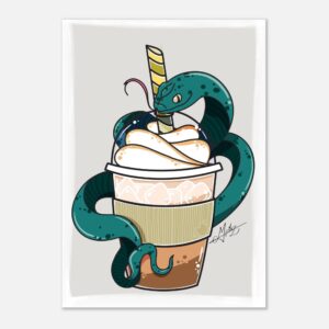 Coffee and Snake | Premium Matte Paper Poster